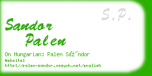 sandor palen business card
